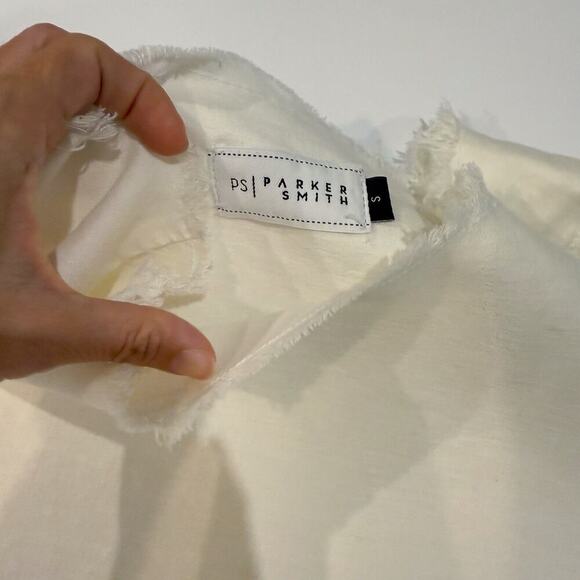 Parker Smith Top Women’s Small Ivory Tencel Linen Sleeveless Blouse USA Made - Picture 6 of 12